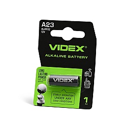 Alkaline battery VIDEX А23/Е23А 1pc BLISTER CARD