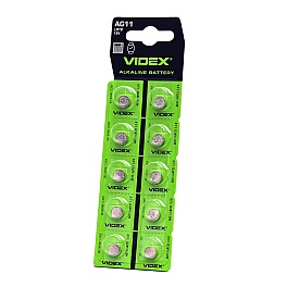 Alkaline battery VIDEX AG11/LR721 BLISTER CARD 10pcs
