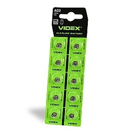 Alkaline battery VIDEX AG2/LR726 BLISTER CARD 10pcs