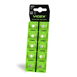 Alkaline battery VIDEX AG5/LR754 BLISTER CARD 10pcs