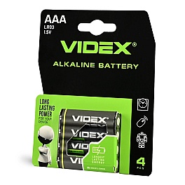 Alkaline battery VIDEX LR03/AAA 4pcs BLISTER