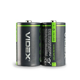 Alkaline battery VIDEX LR20/D 2pcs SHRINK
