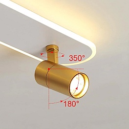 Aplică LED cu spoturi 55W, 100cm, reglabilă 3000-6500K, auriu, YCM635GD-100CM