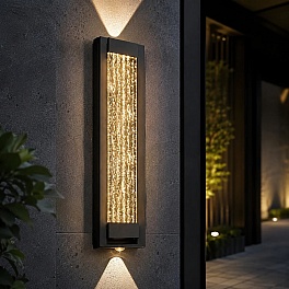 Aplică LED exterior 10W, IP65, lumină caldă 3000K, negru, 23 cm
