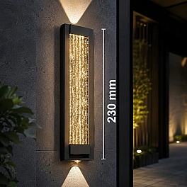 Aplică LED exterior 10W, IP65, lumină caldă 3000K, negru, 23 cm