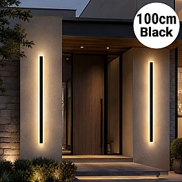 Aplică LED Exterior Bara Luminoasă Black 100 cm, 24W, IP65, Negru, 3000K