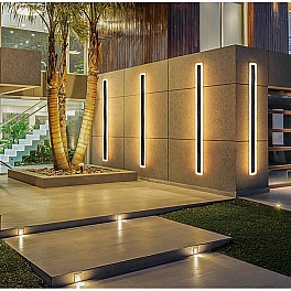 Aplică LED Exterior Bara Luminoasă Black 100 cm, 24W, IP65, Negru, 3000K