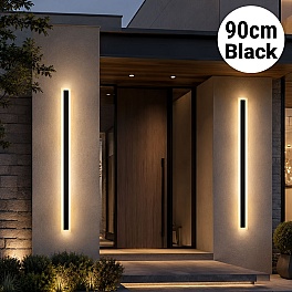 Aplică LED Exterior Bara Luminoasă Black 90 cm, 18W, IP65, Negru, 3000K