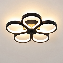Aplică LED FLOWER AL179-BK, 24W, 3000K-6500K, Negru, 290 x 290 mm
