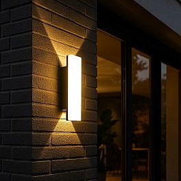 Aplică LED Verra 10W pentru exterior, IP65, negru, lumină caldă 3000K, 30 cm