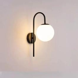 Aplica de perete W130 Metal si Abajur Sticla 1xE27 Negru
