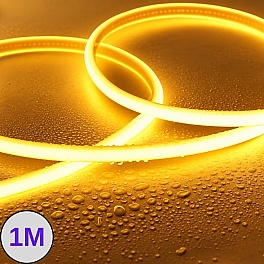 Banda LED lumina calda, 8W/m, 1800K Galben Auriu, 400 lm/m, 585-595 nm, COB 220V, IP65, adeziva, 1m