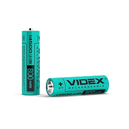 Acumulator Li-ion VIDEX 14500, 3.7V, 800 mAh, fara protectie, bulk 1 bucata