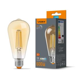 Bec LED Filament ST64, 6W, E27, 600lm, 2200K, dimabil, sticla bronze, VIDEX, VL-ST64FAD-06272