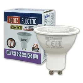 Bec LED GU10 8W 3000K, Horoz Convex, 740lm, unghi 38°