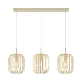 Lustra suspendata cu 3 pendule bej W007S-3H-3xE27 liniar max 3x23W