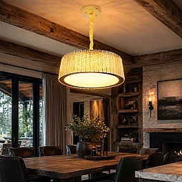 Candelabru Cristal K9 Aplicat Prestige A8007-600 cu LED 144W și Telecomandă