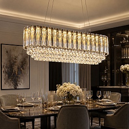 Candelabru Cristal K9 Imperial Crom A6062-700x260 cu LED 100W și Telecomandă