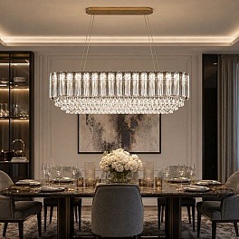 Candelabru Cristal K9 Imperial Crom A6062-900x260 cu LED 136W și Telecomandă