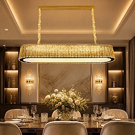 Candelabru LED cristal 224W (112W+112W), telecomandă, 3 culori, Venera A6007-1200x300