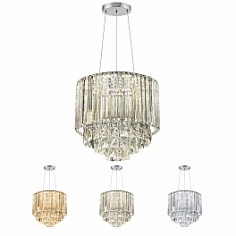 Candelabru Cristal K9 Imperial Crom A6062-400 cu LED 80W și Telecomandă