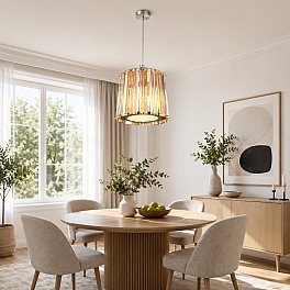 Candelabru Cristal Suspendat Prestige A8007-1, cu Led si telecomanda