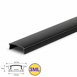 Capac profil aluminiu, 12.4 mm, negru, 3M, PROFILE-BR1, compatibil PROFILE-R1
