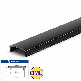 Capac profil aluminiu, negru, 3M, PROFILE-BR2, compatibil PROFILE-R2