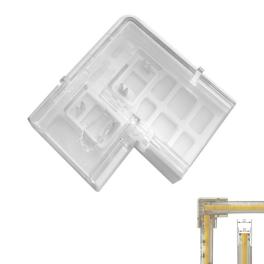 Conector bandă LED COB, colț 90 grade, 2PIN, 8mm, IP65, pentru îmbinare la colț, PRO-CN-0810-FSLJ