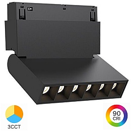 Corp LED pentru Șină Magnetică Magnus, 12W, 1020lm, 24 grade, CCT3 (3000K/4000K/6000K), Negru, BD60-03281