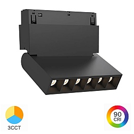 Corp LED Proiector pentru Șină Magnetică 6W, 440 lm, 24 grade, CCT3 (3IN1), Negru, Magnus M20-WSL110