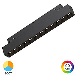 Corp Liniar LED Proiector pentru Șină Magnetică Magnus, 12W, 1020lm, 24 grade, CCT3 (3000K/4000K/6000K), Negru, BD60-01281