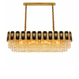 Candelabru Crystal Radiance, iluminat modern, E14, 800x300, negru cu auriu