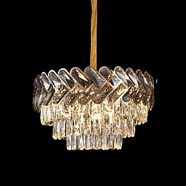 Candelabru Crystal Elegance 400, iluminat modern, E14, gri cu auriu