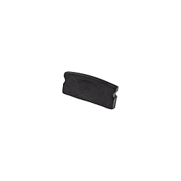 Capac terminal negru pentru profil aluminiu banda LED SURFACE 1, fara orificiu, 1 bucata