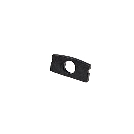 Capac terminal negru pentru profil aluminiu banda LED SURFACE 1, cu orificiu, 1 bucata