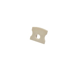 Capac terminal gri pentru profil aluminiu banda LED SURFACE 2, cu orificiu, 1 bucata