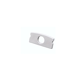 Capac terminal alb pentru profil aluminiu banda LED SURFACE 1, cu orificiu, 1 bucata