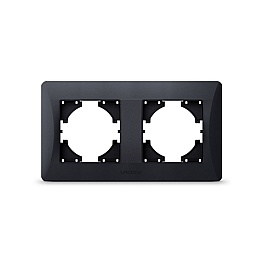Frame 2 gang horizontal black graphite VIDEX BINERA