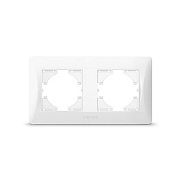 Frame 2 gang horizontal white VIDEX BINERA