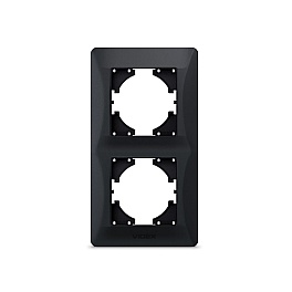 Frame 2 gang vertical black graphite VIDEX BINERA