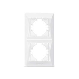 Frame 2 gang vertical white VIDEX BINERA