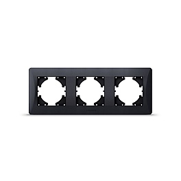 Frame 3 gang horizontal black graphite VIDEX BINERA