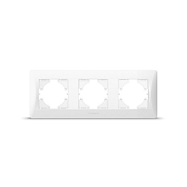 Frame 3 gang horizontal white VIDEX BINERA