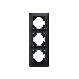Frame 3 gang vertical black graphite VIDEX BINERA