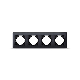Frame 4 gang horizontal black graphite VIDEX BINERA