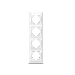 Frame 4 gang vertical white VIDEX BINERA