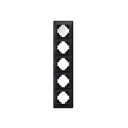 Frame 5 gang vertical black graphite VIDEX BINERA