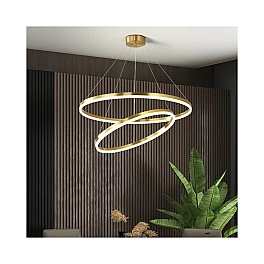 Lustra LED cu telecomanda, 100W, 5000 lm, 3CCT, aurie, FSL-2557-2GD