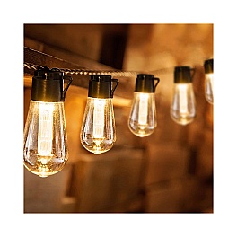 Ghirlanda luminoasa LED Edison 10m, 20 becuri filament, IP44, 220V